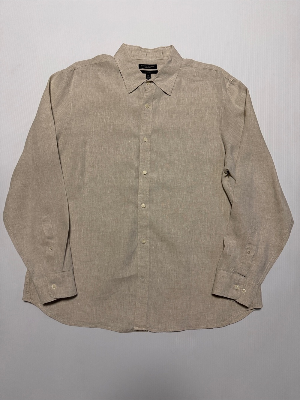Banana Republic Beige Linen Dress Shirt